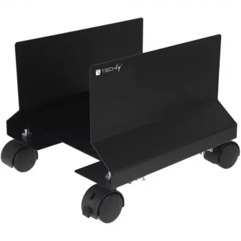 Techly CPU Stahlhalterung mit Rollen, Schwarz ICA-CS 34, Schwarz, PC, Multimedia-Wagen, 25 kg, 195 mm, 240 mm