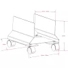 Techly CPU Stahlhalterung mit Rollen, Schwarz ICA-CS 34, Schwarz, PC, Multimedia-Wagen, 25 kg, 195 mm, 240 mm