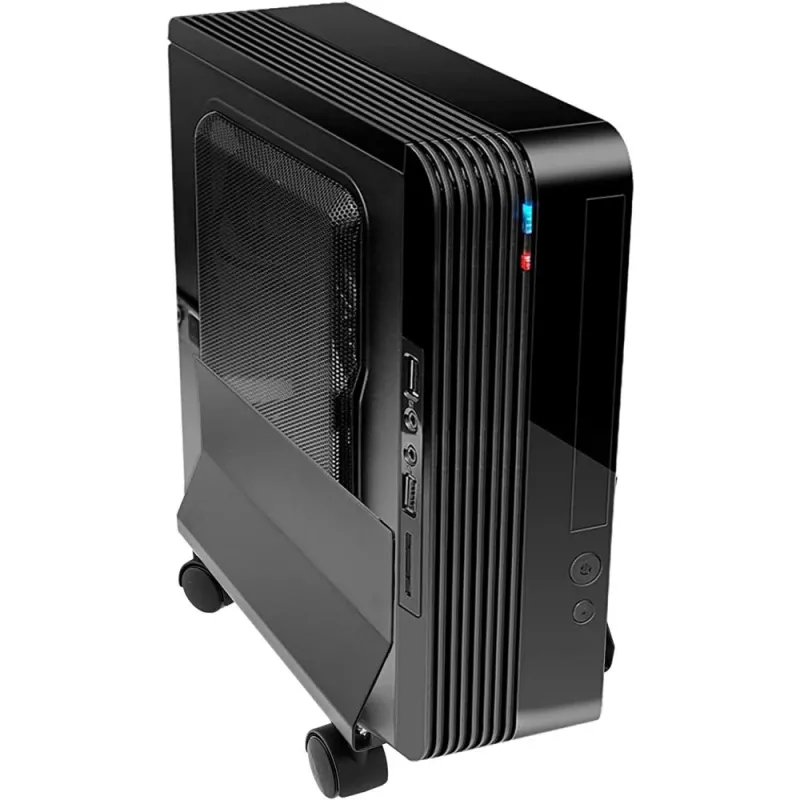 Techly CPU Stahlhalterung mit Rollen, Schwarz ICA-CS 34, Schwarz, PC, Multimedia-Wagen, 25 kg, 195 mm, 240 mm