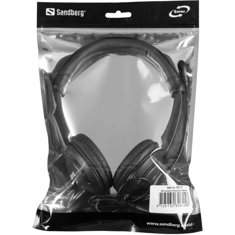 Sandberg MiniJack Headset Saver, Kabelgebunden, Anrufe/Musik, 20 - 20000 Hz, 71 g, Headset, Schwarz
