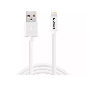 Sandberg USBLightning MFI 1m SAVER, 1 m, Lightning, USB A, Stecker, Stecker, Weiß