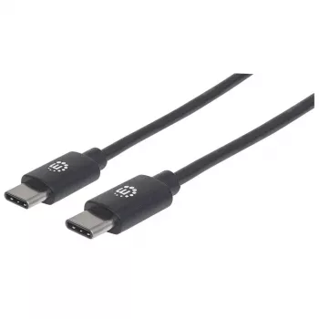 Manhattan USB-C-zu-USB-C-Kabel, 3 m, Stecker auf Stecker, Schwarz, 480 Mbit/s (USB 2.0), Hi-Speed USB, lebenslange Garantie, Äquivalent zu USB2CC3M