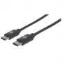 Manhattan USB-C-zu-USB-C-Kabel, 3 m, Stecker auf Stecker, Schwarz, 480 Mbit/s (USB 2.0), Hi-Speed USB, lebenslange Garantie, Äquivalent zu USB2CC3M