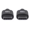 Manhattan USB-C-zu-USB-C-Kabel, 3 m, Stecker auf Stecker, Schwarz, 480 Mbit/s (USB 2.0), Hi-Speed USB, lebenslange Garantie, Äquivalent zu USB2CC3M
