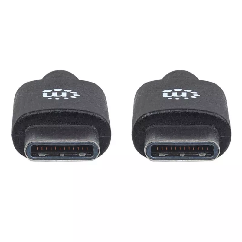 Manhattan USB-C-zu-USB-C-Kabel, 3 m, Stecker auf Stecker, Schwarz, 480 Mbit/s (USB 2.0), Hi-Speed USB, lebenslange Garantie, Äquivalent zu USB2CC3M