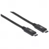 USB-C-Kabel Manhattan USB31C5C1M 1m Stecker auf Stecker Schwarz