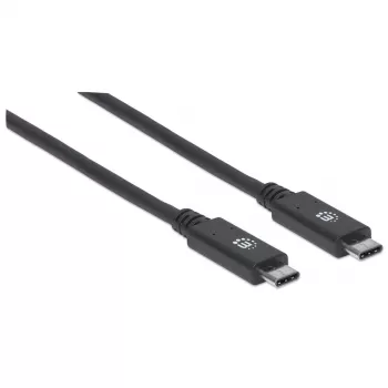USB-C-Kabel Manhattan USB31C5C1M 1m Stecker auf Stecker Schwarz
