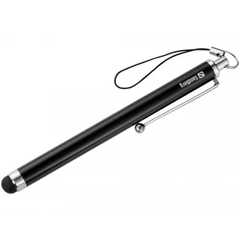 Sandberg Touchscreen Stylus Pen Saver, Universal, Jede Marke, Schwarz, Silber, Metall, Gummi, 1 Stück, 100 mm