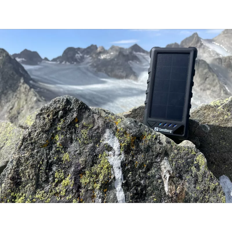 Sandberg Outdoor Solar Powerbank 16000, 16000 mAh, Lithium-Ionen (Li-Ion), Schwarz