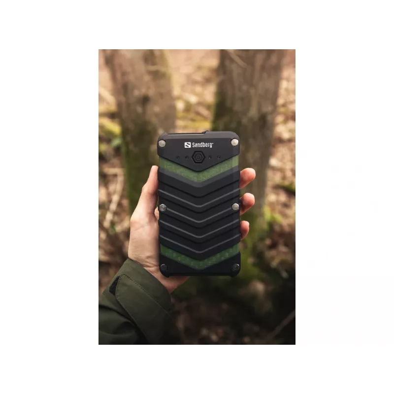 Sandberg Survivor Powerbank 20000, 20000 mAh, Lithium-Ionen (Li-Ion), Schwarz, Grün