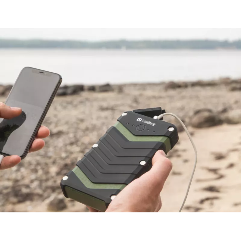 Sandberg Survivor Powerbank 20000, 20000 mAh, Lithium-Ionen (Li-Ion), Schwarz, Grün