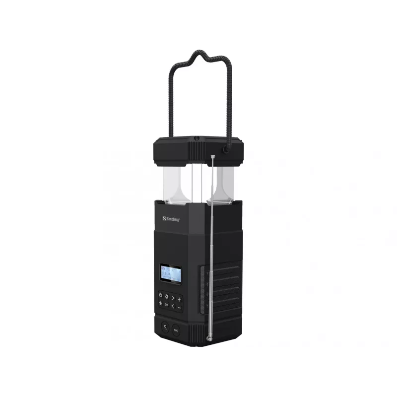 Sandberg Survivor Lantern All-in1 10000, batteriebetriebene Campinglaterne, Schwarz, IPX5, LED, USB C, Batterie