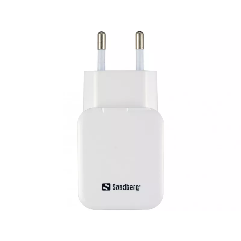 Sandberg AC Charger Dual USB 2.4+1A EU, Innenbereich, AC, USB, 5 V, Schwarz, Weiß