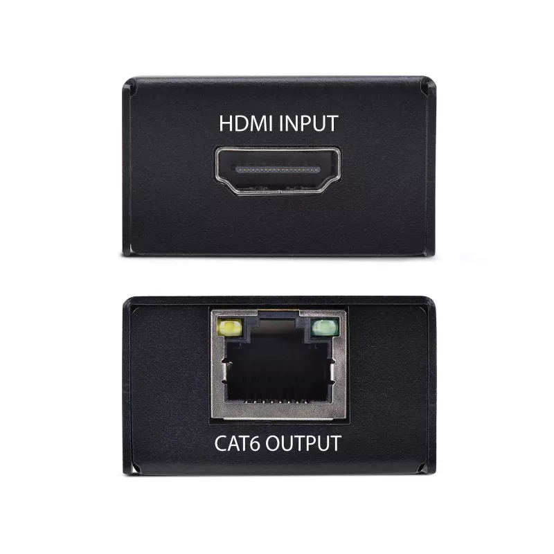 StarTech.com HDMI-Extender über CAT5e/CAT6, 4K 60Hz, bis zu 200ft (60m), Sender- und Empfänger-Kit, Power over Kabel, kompakte Bauform
