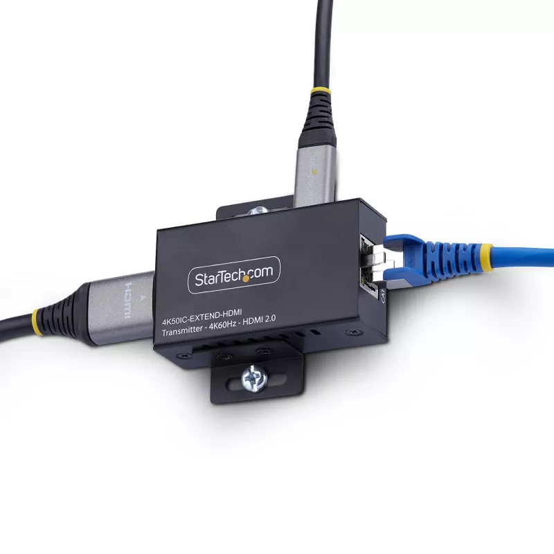 StarTech.com HDMI-Extender über CAT5e/CAT6, 4K 60Hz, bis zu 200ft (60m), Sender- und Empfänger-Kit, Power over Kabel, kompakte Bauform