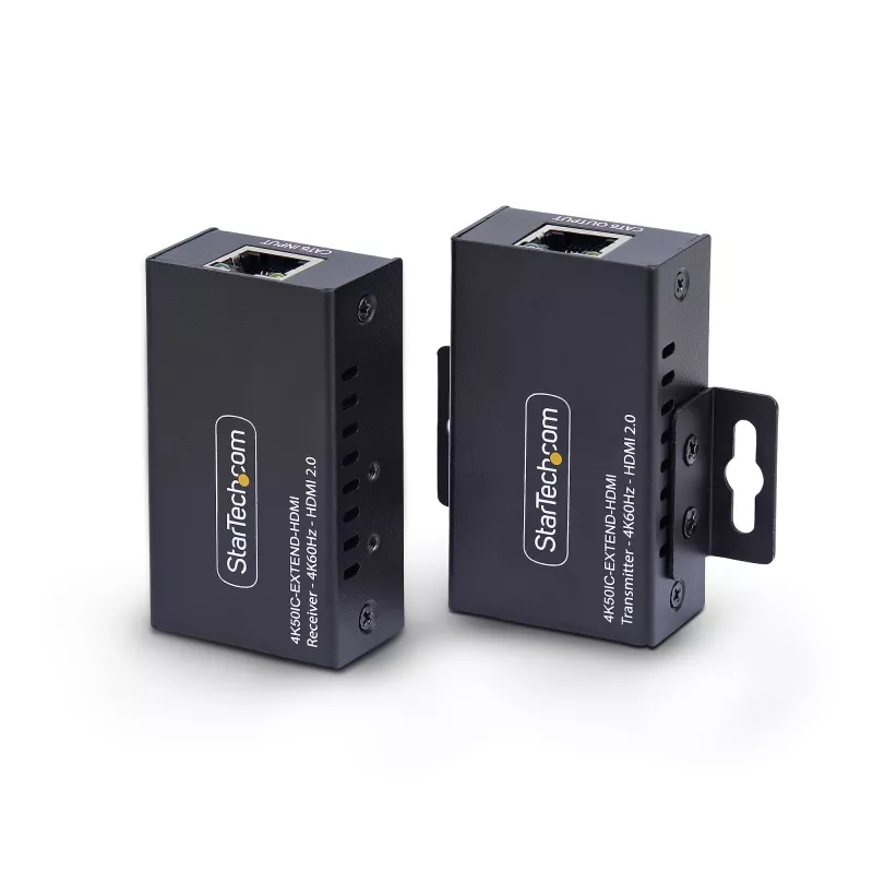 StarTech.com HDMI-Extender über CAT5e/CAT6, 4K 60Hz, bis zu 200ft (60m), Sender- und Empfänger-Kit, Power over Kabel, kompakte Bauform