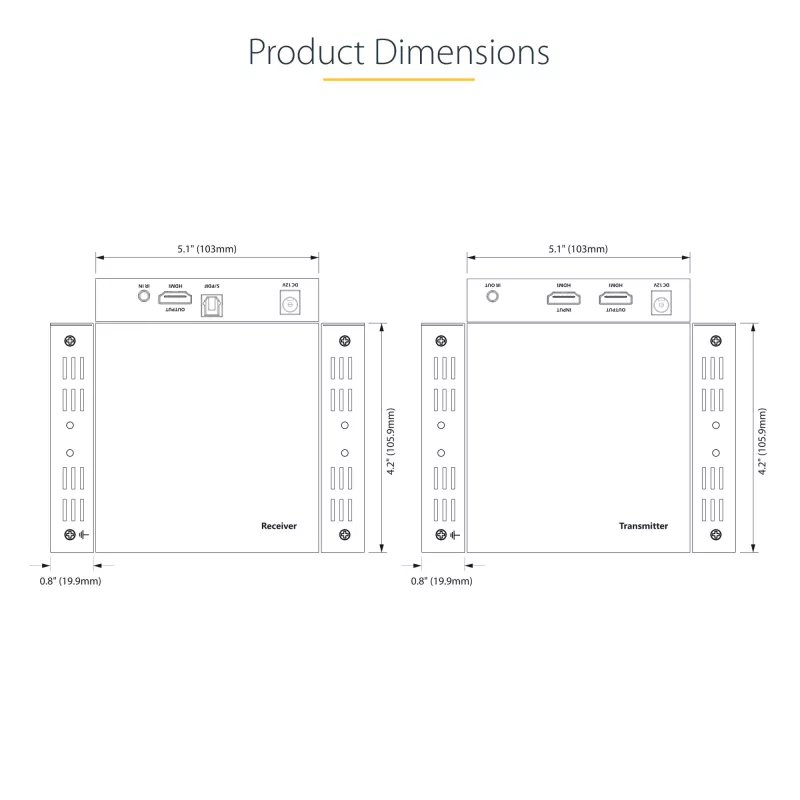 StarTech.com 4K70IC-EXTEND-HDMI AV-Extender AV-Sender & -Empfänger Schwarz