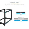 StarTech.com 4-Pfosten 12U Mobiler Open-Frame Server-Rack, Vier-Pfosten 19 Zoll Netzwerk-Rack mit Rädern, Rollbares Rack mit einstellbarer Tiefe für Computer/AV/Daten/IT-Ausrüstung – Rollen, Nivellierfüße oder Bodenmontage