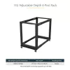 StarTech.com 4-Post 15U Mobiles Open-Frame Server-Rack, Vier-Pfosten 19-Zoll-Netzwerk-Rack mit Rädern, Rollbares Rack mit einstellbarer Tiefe für Computer/AV/Daten/IT-Ausrüstung – Lenkrollen, Nivellierfüße oder Bodenmontage