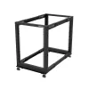 StarTech.com 4-Post 15U Mobiles Open-Frame Server-Rack, Vier-Pfosten 19-Zoll-Netzwerk-Rack mit Rädern, Rollbares Rack mit einstellbarer Tiefe für Computer/AV/Daten/IT-Ausrüstung – Lenkrollen, Nivellierfüße oder Bodenmontage