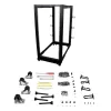 StarTech.com 4-Post 25U Mobiles Open-Frame-Server-Rack, Vier-Pfosten-19-Zoll-Netzwerk-Rack mit Rädern, Rollbares Rack mit einstellbarer Tiefe für Computer-/AV-/Daten-/IT-Ausrüstung – Rollen, Nivellierfüße oder Bodenmontage