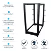 StarTech.com 4-Post 25U Mobiles Open-Frame-Server-Rack, Vier-Pfosten-19-Zoll-Netzwerk-Rack mit Rädern, Rollbares Rack mit einstellbarer Tiefe für Computer-/AV-/Daten-/IT-Ausrüstung – Rollen, Nivellierfüße oder Bodenmontage