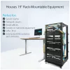 StarTech.com 4-Post 25U Mobiles Open-Frame-Server-Rack, Vier-Pfosten-19-Zoll-Netzwerk-Rack mit Rädern, Rollbares Rack mit einstellbarer Tiefe für Computer-/AV-/Daten-/IT-Ausrüstung – Rollen, Nivellierfüße oder Bodenmontage