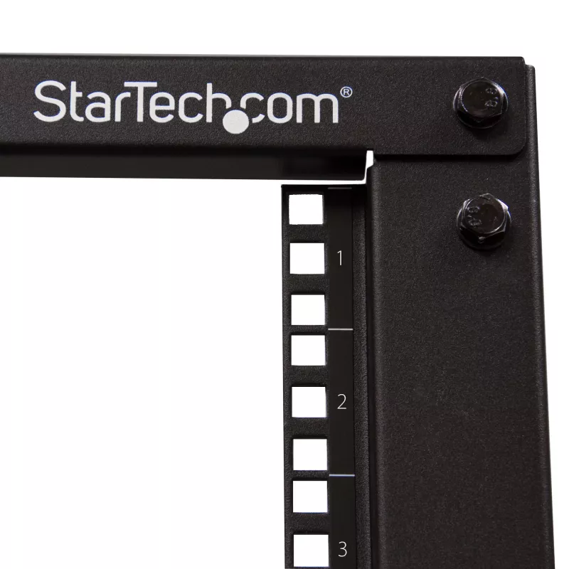 StarTech.com 4-Post 8U Mobiles Open-Frame-Serverrack, Vier-Pfosten 19-Zoll-Netzwerkrack mit Rädern, Kleines Rollbares Rack mit einstellbarer Tiefe für Computer/AV/Daten/IT-Ausrüstung – Rollen, Nivellierfüße oder Bodenmontage
