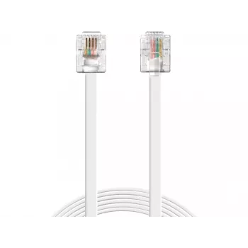Sandberg Telefonkabel RJ11-RJ11 1,8 m, 1,8 m, RJ11, RJ11, Stecker, Stecker, Weiß