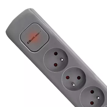 Power Extension Qoltec 50275 1.8m 5 AC Outlets Indoor Grau