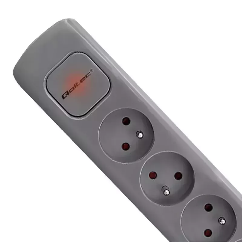 Power Extension Qoltec 50275 1.8m 5 AC Outlets Indoor Grau