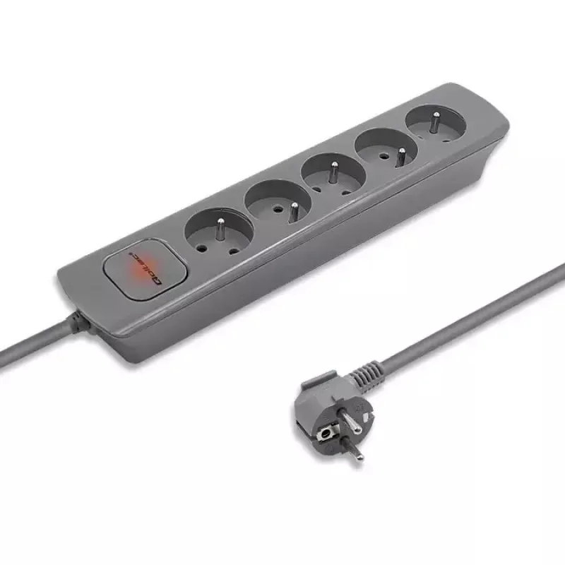 Power Extension Qoltec 50275 1.8m 5 AC Outlets Indoor Grau