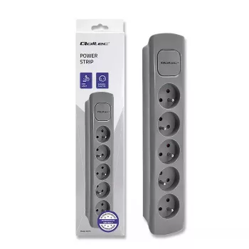 Power Extension Qoltec 50275 1.8m 5 AC Outlets Indoor Grau