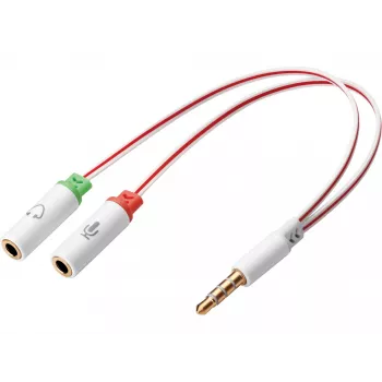 Sandberg Headset-Adapter Dual-Einfach, 3,5-mm-TRS, Stecker, Buchse, Weiß