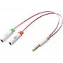 Sandberg Headset-Adapter Dual-Einfach, 3,5-mm-TRS, Stecker, Buchse, Weiß