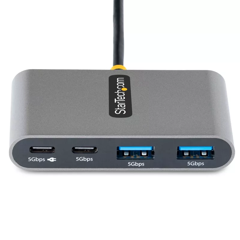 StarTech.com 4-Port USB-C Hub mit 100W Power Delivery Pass-Through – 2x USB-A + 2x USB-C – USB 3.0 5Gbps – 1ft (30cm) langes Kabel – Tragbarer USB Type-C auf USB-A/C Hub