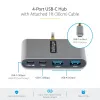 StarTech.com 4-Port USB-C Hub mit 100W Power Delivery Pass-Through – 2x USB-A + 2x USB-C – USB 3.0 5Gbps – 1ft (30cm) langes Kabel – Tragbarer USB Type-C auf USB-A/C Hub