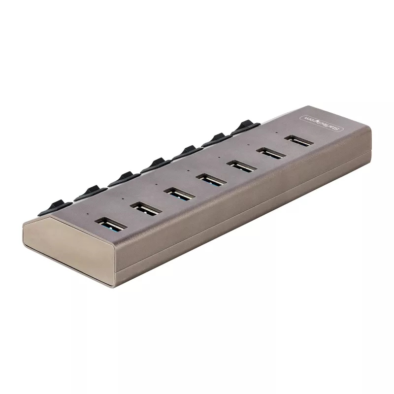 StarTech.com 7-Port selbstversorgter USB-C-Hub mit individuellen Ein-/Ausschaltern, USB 3.0 5Gbps Erweiterungshub mit Netzteil, Desktop/Laptop USB-C zu USB-A Hub, USB Typ C Hub mit BC 1.2