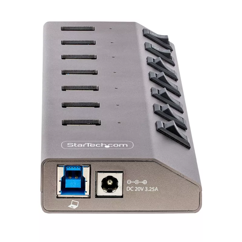 StarTech.com 7-Port selbstversorgter USB-C-Hub mit individuellen Ein-/Ausschaltern, USB 3.0 5Gbps Erweiterungshub mit Netzteil, Desktop/Laptop USB-C zu USB-A Hub, USB Typ C Hub mit BC 1.2