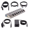 StarTech.com 7-Port selbstversorgter USB-C-Hub mit individuellen Ein-/Ausschaltern, USB 3.0 5Gbps Erweiterungshub mit Netzteil, Desktop/Laptop USB-C zu USB-A Hub, USB Typ C Hub mit BC 1.2