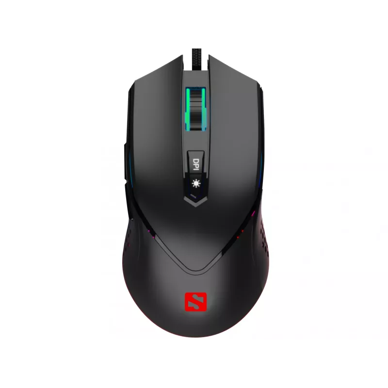 Sandberg Azazinator Maus 6400, Rechtshändig, USB Typ-A, 6400 DPI, Schwarz