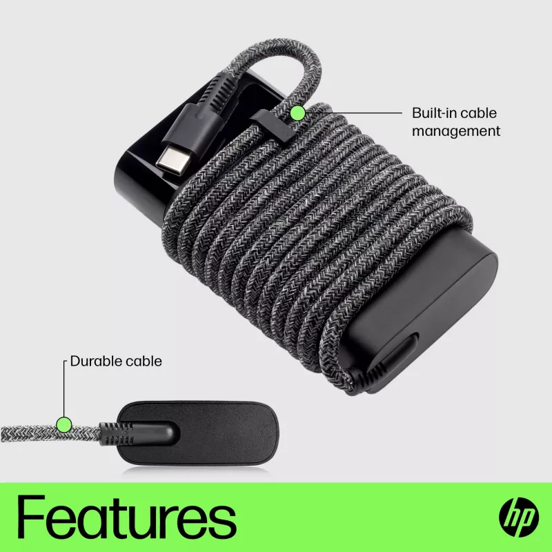 HP USB-C 65W Laptop-Ladegerät, Laptop, Innenbereich, 90 V, 47 - 63 Hz, 65 W, 5 - 20 V