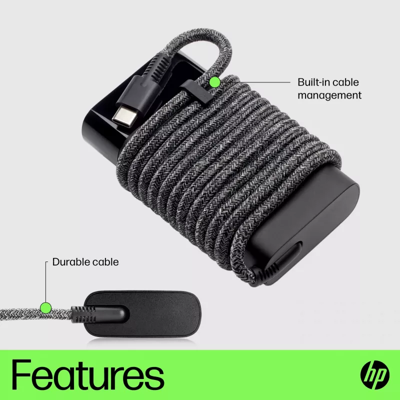 HP USB-C 65W Laptop-Ladegerät, Laptop, Innenbereich, 90 V, 47 - 63 Hz, 65 W, 5 - 20 V