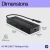 HP 4K USB-C Multiport Hub, USB Type-C, USB 3.2 Gen 2 (3.1 Gen 2) Type-C, 10000 Mbit/s, Schwarz, 4K Ultra HD, China