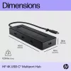 HP 4K USB-C Multiport Hub, USB Type-C, USB 3.2 Gen 2 (3.1 Gen 2) Type-C, 10000 Mbit/s, Schwarz, 4K Ultra HD, China