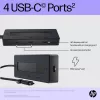 HP 4K USB-C Multiport Hub, USB Type-C, USB 3.2 Gen 2 (3.1 Gen 2) Type-C, 10000 Mbit/s, Schwarz, 4K Ultra HD, China