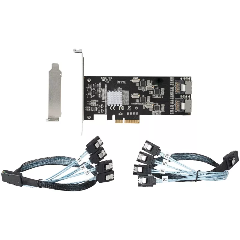 StarTech.com 8-Port SATA PCIe-Karte – PCI Express 6 Gbit/s SATA-Erweiterungskarte mit 4 Host-Controllern – SATA PCIe-Controllerkarte – PCI-e x4 Gen 2 auf SATA III – SATA HDD/SSD