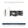 StarTech.com 8-Port SATA PCIe-Karte – PCI Express 6 Gbit/s SATA-Erweiterungskarte mit 4 Host-Controllern – SATA PCIe-Controllerkarte – PCI-e x4 Gen 2 auf SATA III – SATA HDD/SSD