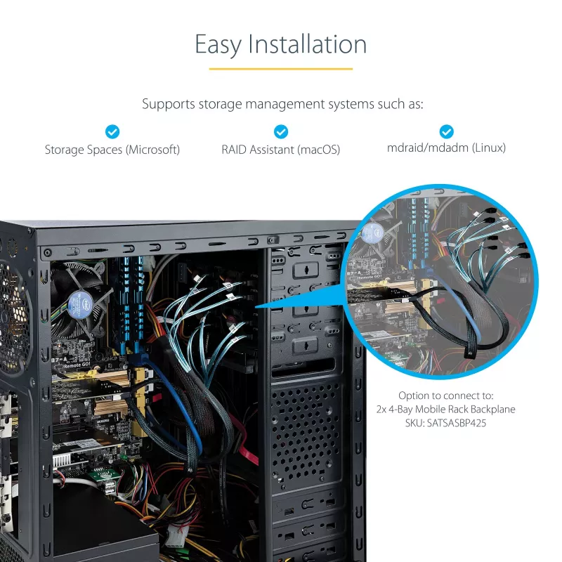 StarTech.com 8-Port SATA PCIe-Karte – PCI Express 6 Gbit/s SATA-Erweiterungskarte mit 4 Host-Controllern – SATA PCIe-Controllerkarte – PCI-e x4 Gen 2 auf SATA III – SATA HDD/SSD