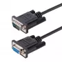 StarTech.com 3m RS232 Serielles Nullmodemkabel, Crossover Serielles Kabel mit Al-Mylar-Abschirmung, DB9 Serielles COM-Port Kabel Female auf Male, kompatibel mit DTE-Geräten, Schwarz, F/M